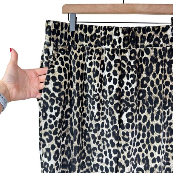 MICHAEL Michael Kors NWT Soft Velour Leopard Cheetah Animal Print Wide Leg Pants - Picture 6 of 11